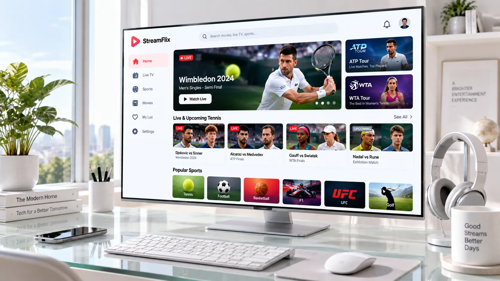 Smart TV displaying IPTV channels with a clean streaming interface in 2026